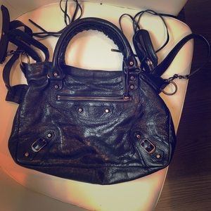 Balenciaga medium city bag with brass hardware